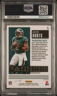 2020 Panini Contenders Optic - Jalen Hurts 77 - Orange /50 - PSA 10
