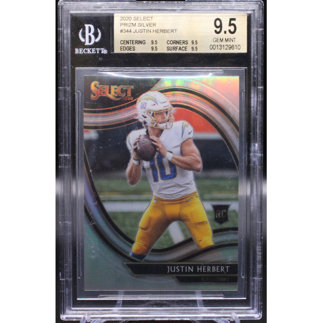 2020 Panini Select - Justin Herbert - Silver Field Level- BGS 9.5