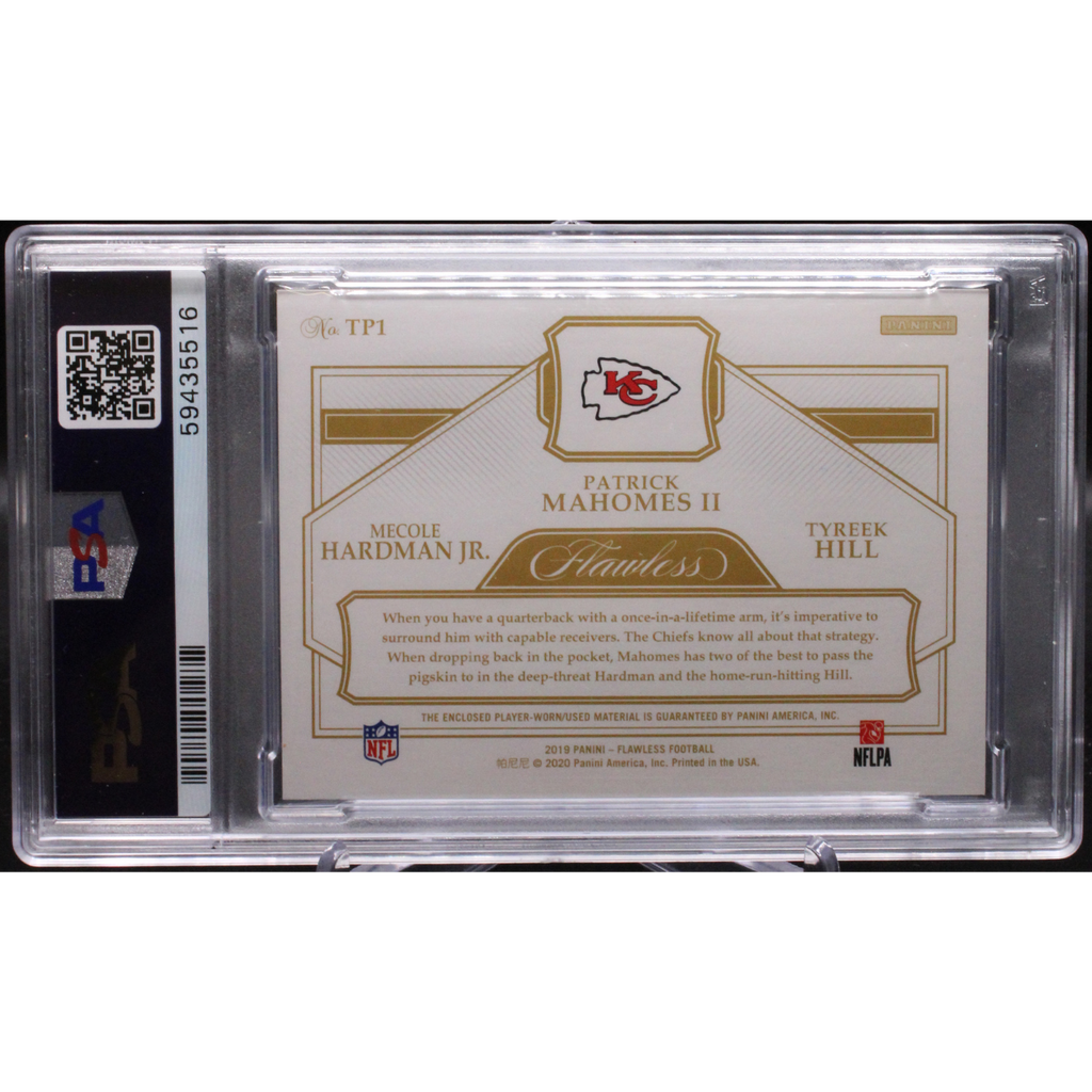 2019 Panini Flawless Football - Mecole Hardman JR Patrick Mahomes II Tyreek Hill TP1 - Flawless Triple Patches /25