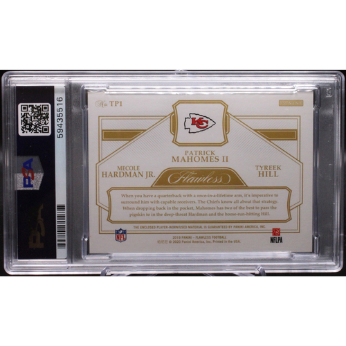 2019 Panini Flawless Football - Mecole Hardman JR Patrick Mahomes II Tyreek Hill TP1 - Flawless Triple Patches /25