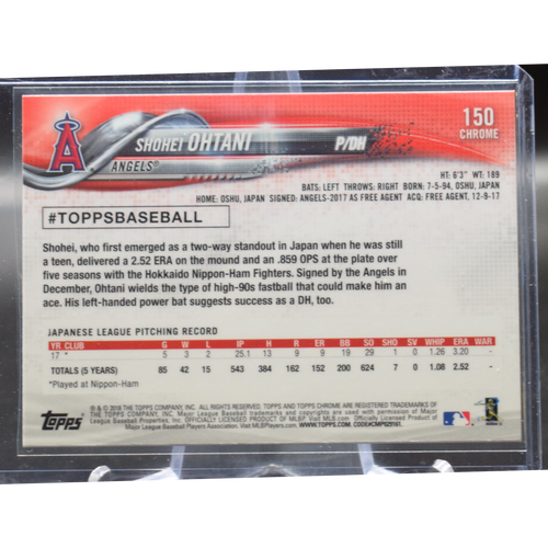 2018 Topps Chrome Baseball - Shohei Ohtani 150 - Chrome Base