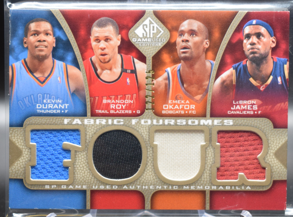 2009-10 Upper Deck SP Games Used Basketball - Kevin Durant Brandon Roy Emeka Okafor Lebron James F4 Jord - Fabric Foursomes /125