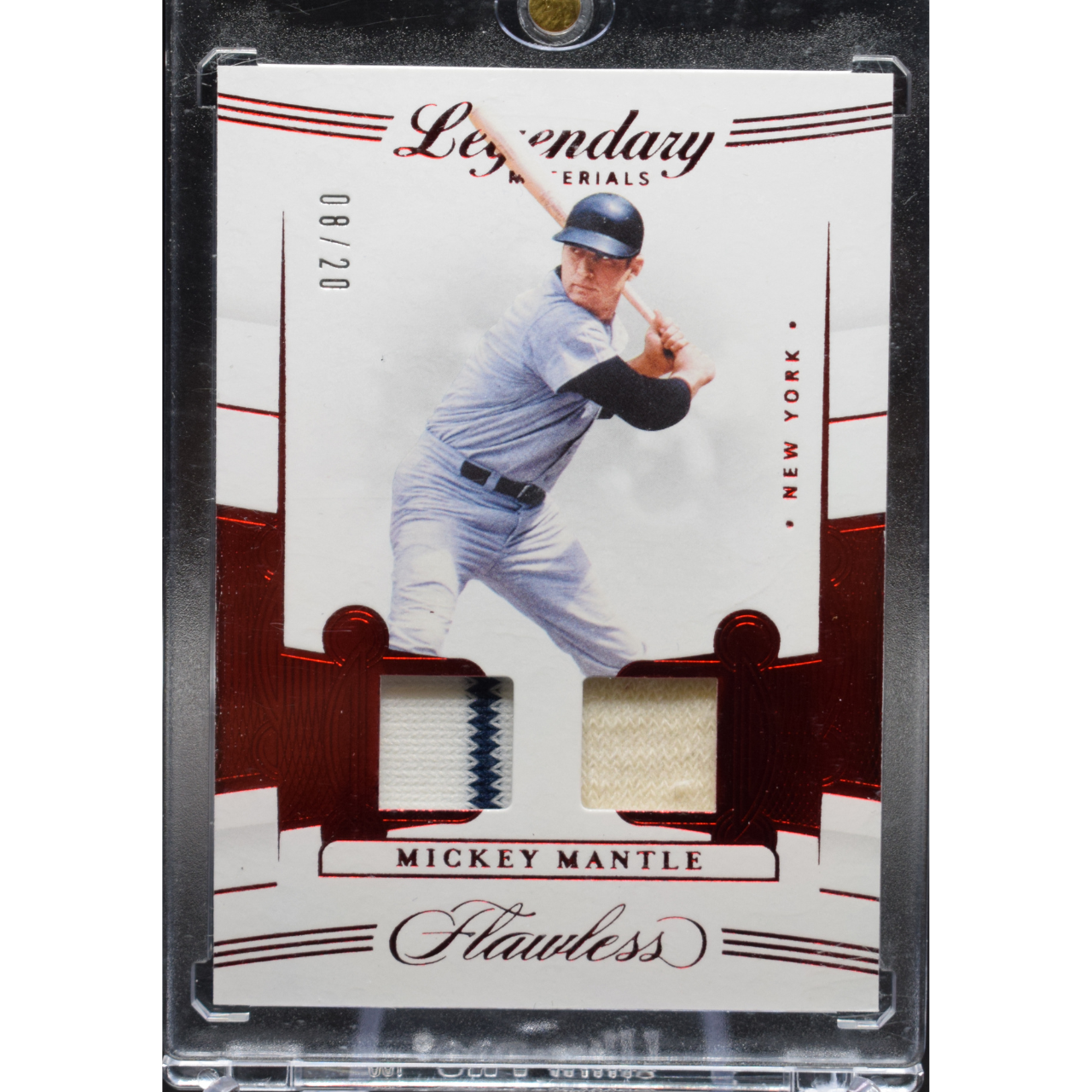 2020 Panini Flawless Baseball - Mickey Mantle LM-MM - Legendary Materials Red /20