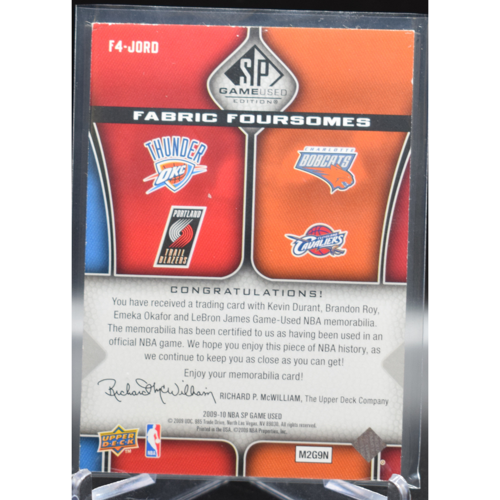 2009-10 Upper Deck SP Games Used Basketball - Kevin Durant Brandon Roy Emeka Okafor Lebron James F4 Jord - Fabric Foursomes /125