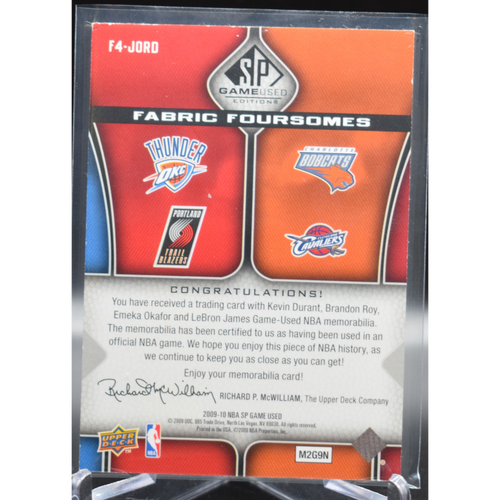 2009-10 Upper Deck SP Games Used Basketball - Kevin Durant Brandon Roy Emeka Okafor Lebron James F4 Jord - Fabric Foursomes /125